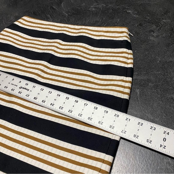 NWOT Loft A Line Striped Size 8 Lined Black/Taupe/Cream Side Zip Skirt #0590 - Picture 10 of 10
